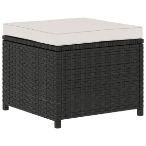 Set mobilier de grădină cu perne, 5 piese, negru, poliratan - Img 6