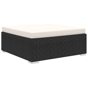 Set mobilier de grădină cu perne, 5 piese, negru, poliratan - Img 5
