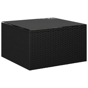 Set mobilier de grădină cu perne, 5 piese, negru, poliratan - Img 6