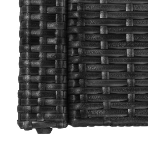 Set mobilier de grădină cu perne, 5 piese, negru, poliratan - Img 12