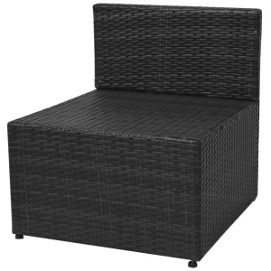 Set mobilier de grădină cu perne, 5 piese, negru, poliratan - Img 12