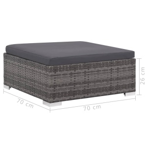Set mobilier de grădină cu perne, 6 piese, gri, poliratan - Img 9
