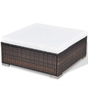 Set mobilier de grădină cu perne, 6 piese, maro, poliratan - Img 10