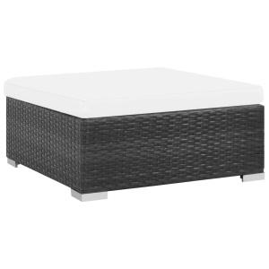Set mobilier de grădină cu perne, 6 piese, negru, poliratan - Img 8