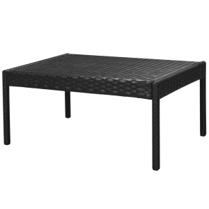Set mobilier de grădină cu perne, 6 piese, negru, poliratan - Img 5