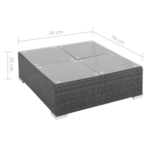 Set mobilier de grădină cu perne, 6 piese, negru, poliratan - Img 10
