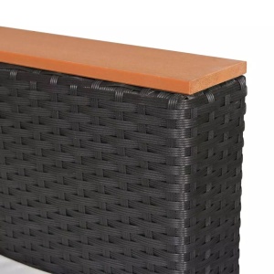 Set mobilier de grădină cu perne, 6 piese, negru, poliratan - Img 9
