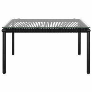 Set mobilier de grădină cu perne, 6 piese, negru, PVC - Img 7