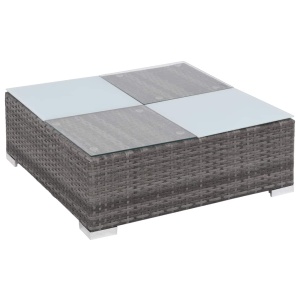 Set mobilier de grădină cu perne, 8 piese, gri, poliratan - Img 8