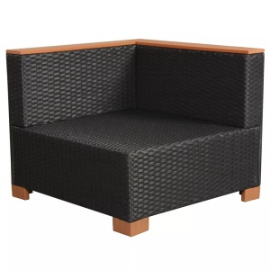 Set mobilier de grădină cu perne, 8 piese, negru, poliratan - Img 6