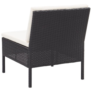 Set mobilier de grădină cu perne, 8 piese, negru, poliratan - Img 11