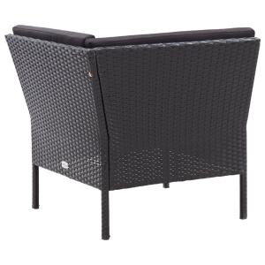 Set mobilier de grădină cu perne, 8 piese, negru, poliratan - Img 12