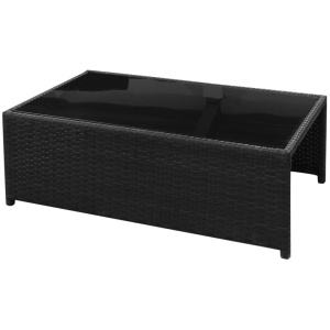Set mobilier de grădină cu perne, 8 piese, negru, poliratan - Img 11