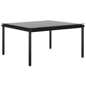 Set mobilier de grădină cu perne, 8 piese, negru, PVC - Img 6