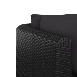 Set mobilier de grădină cu perne, 9 piese, negru, poliratan - Img 7