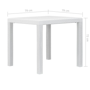 Set mobilier exterior, 5 piese, alb, plastic, aspect ratan - Img 11
