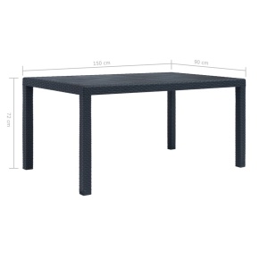 Set mobilier exterior 7 piese antracit plastic aspect ratan - Img 11