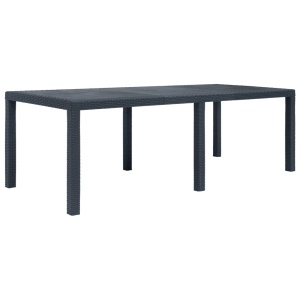 Set mobilier exterior, 9 piese, antracit, plastic, aspect ratan - Img 7