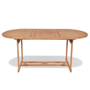 Set mobilier exterior cu scaune pliabile 7 piese lemn tec masiv - Img 3