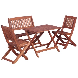 Set mobilier exterior pentru copii, 4 piese, lemn de eucalipt