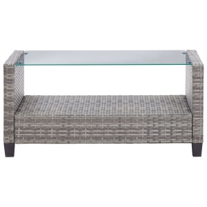 Set mobilier grădină cu perne, 6 piese, gri inchis, poliratan - Img 9