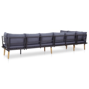 Set mobilier grădină cu perne, 7 piese, lemn masiv de acacia - Img 4