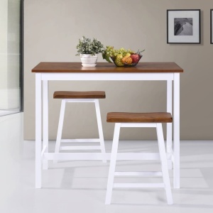 Set mobilier tip bar, masă și scaune, 3 piese, lemn masiv - Img 3