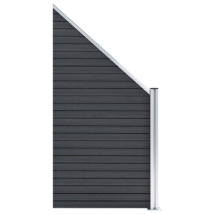 Set panouri gard, 5 pătrate + 1 oblic, gri, 965 x 186 cm, WPC - Img 5