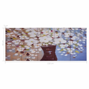 Set tablouri din pânză, vas cu flori, multicolor, 150 x 60 cm - Img 4