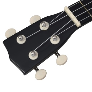 Set ukulele soprano, cu husă, pentru copii, negru, 21" - Img 7