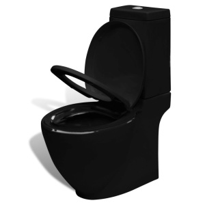 Set vas de toaletă și bideu din ceramică, negru - Img 5
