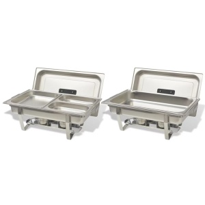 Set vase incălzire mâncare, 2 piese, oțel inoxidabil - Img 3