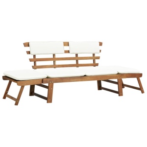 Șezlong/Bancă grădină, lemn masiv de acacia, 190 x 66 x 75 cm