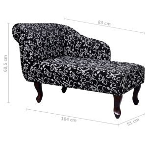 Șezlong, negru și alb, material textil - Img 5