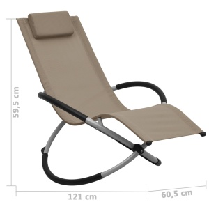 Șezlong pentru copii, gri taupe, oțel - Img 5