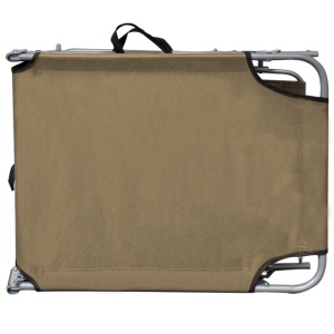 Șezlong pliabil cu copertină, gri taupe, aluminiu - Img 4