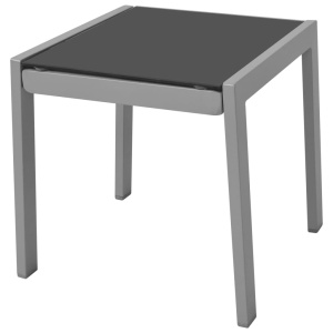 Șezlonguri de plajă cu masă, negru, aluminiu - Img 3