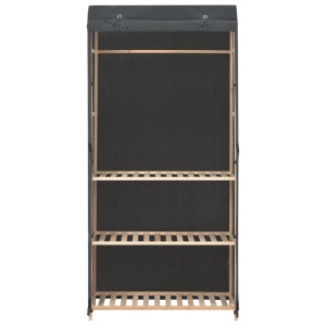 Șifonier cu 3 rafturi, gri, 79 x 40 x 170 cm, material textil - Img 2
