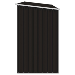 Șopron de grădină lemne de foc maro 245x98x159 cm oțel zincat - Img 4
