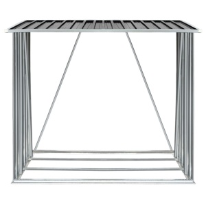 Șopron de lemne de grădină, gri, 163x83x154 cm, oțel galvanizat - Img 7