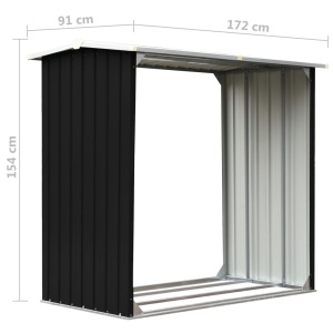 Șopron depozitare lemne antracit 172x91x154 cm oțel galvanizat - Img 5