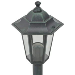 Stâlp iluminare grădină 6 buc. E27 110 cm aluminiu verde inchis - Img 4