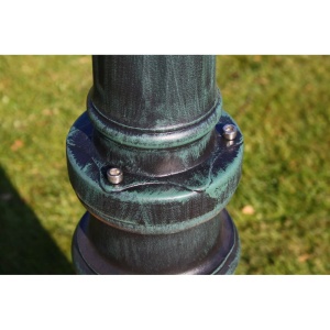 Stâlp lampă grădină 2 brațe verde inchis/negru 230 cm aluminiu - Img 8