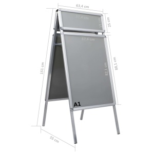 Stand afiș publicitar A1, cu antet, aluminiu - Img 7