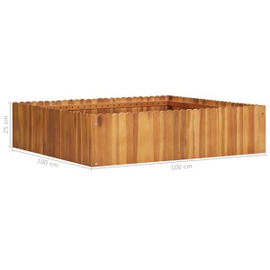 Strat inălțat de grădină, 100x100x25 cm, lemn masiv de acacia - Img 5