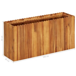 Strat inălțat de grădină, 100x30x50 cm, lemn masiv de acacia - Img 5