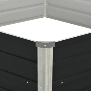 Strat inălțat de grădină antracit 129x129x45 cm oțel galvanizat - Img 4