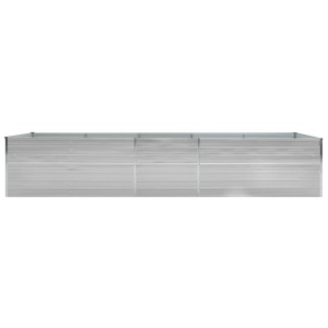 Strat inălțat de grădină, gri, 400x80x77 cm, oțel galvanizat - Img 3