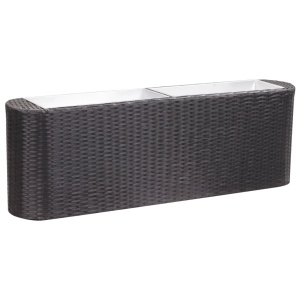 Strat inălțat de grădină negru 120x24x40 cm poliratan