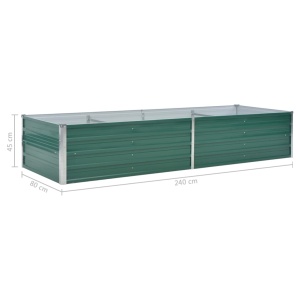 Strat inălțat de grădină, verde, 240x80x45 cm, oțel galvanizat - Img 6